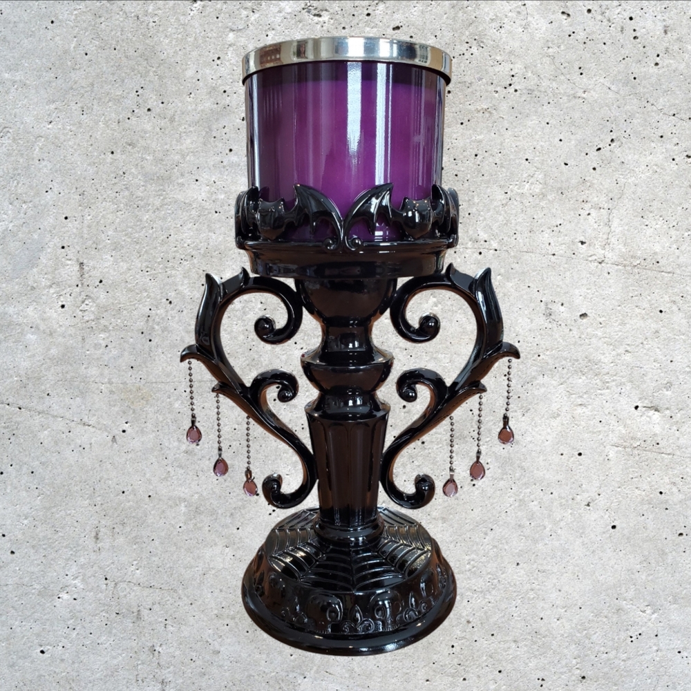 Bath & Body Works Halloween Candleabra 2020 W/ Candle (Purple & Black)